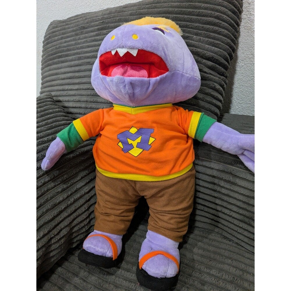 Vintage Chuck E Cheese Mr Munch Plush 21" Large Stuffed Animal Purple Monster